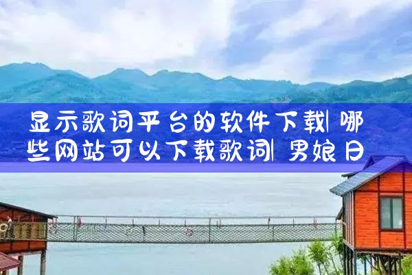 显示歌词平台的软件下载|男娘日记